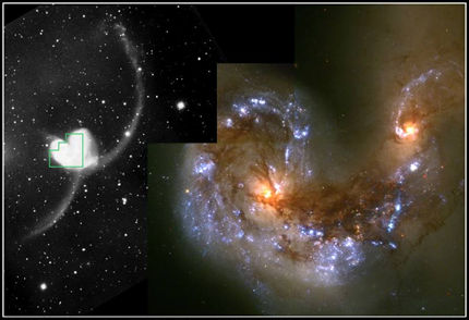 the antennae galaxies, by wfpc2